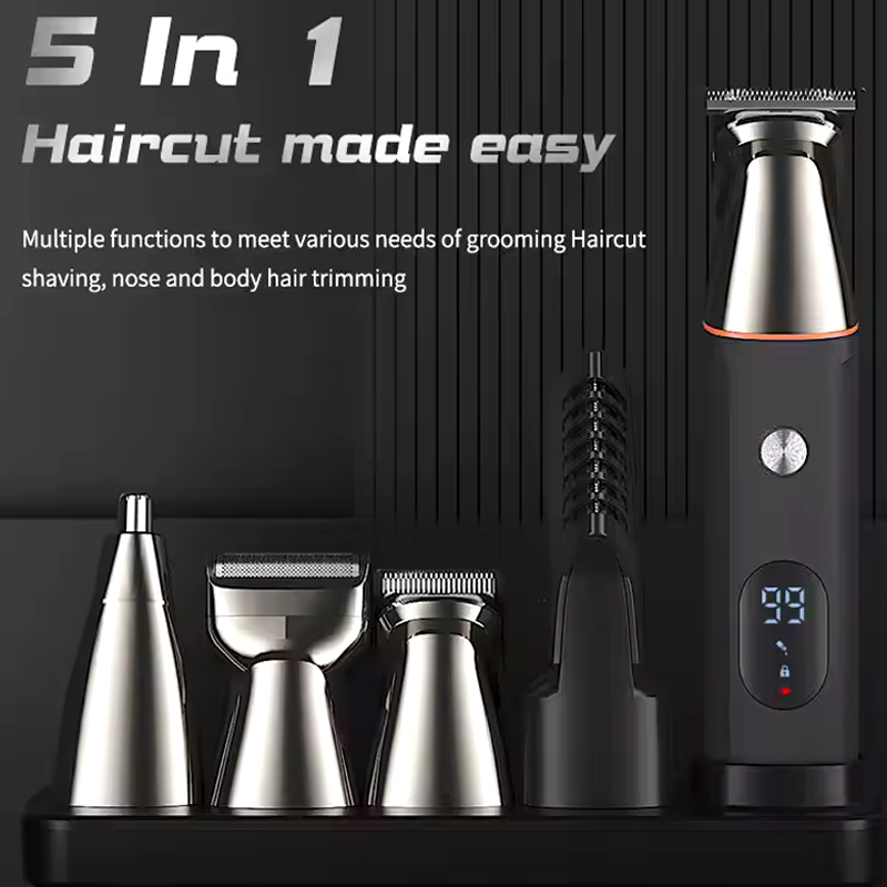 Men'S Grooming Hair And Body Wash - 5-in-1 Verzorgingsset Haarkapper voor Mannen Oplaadbare