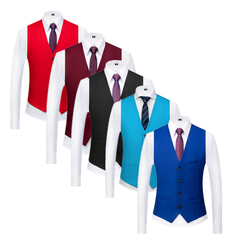 Men'S Grooming And Style - Pure Kleur Formeel Pak Vest Zwart
