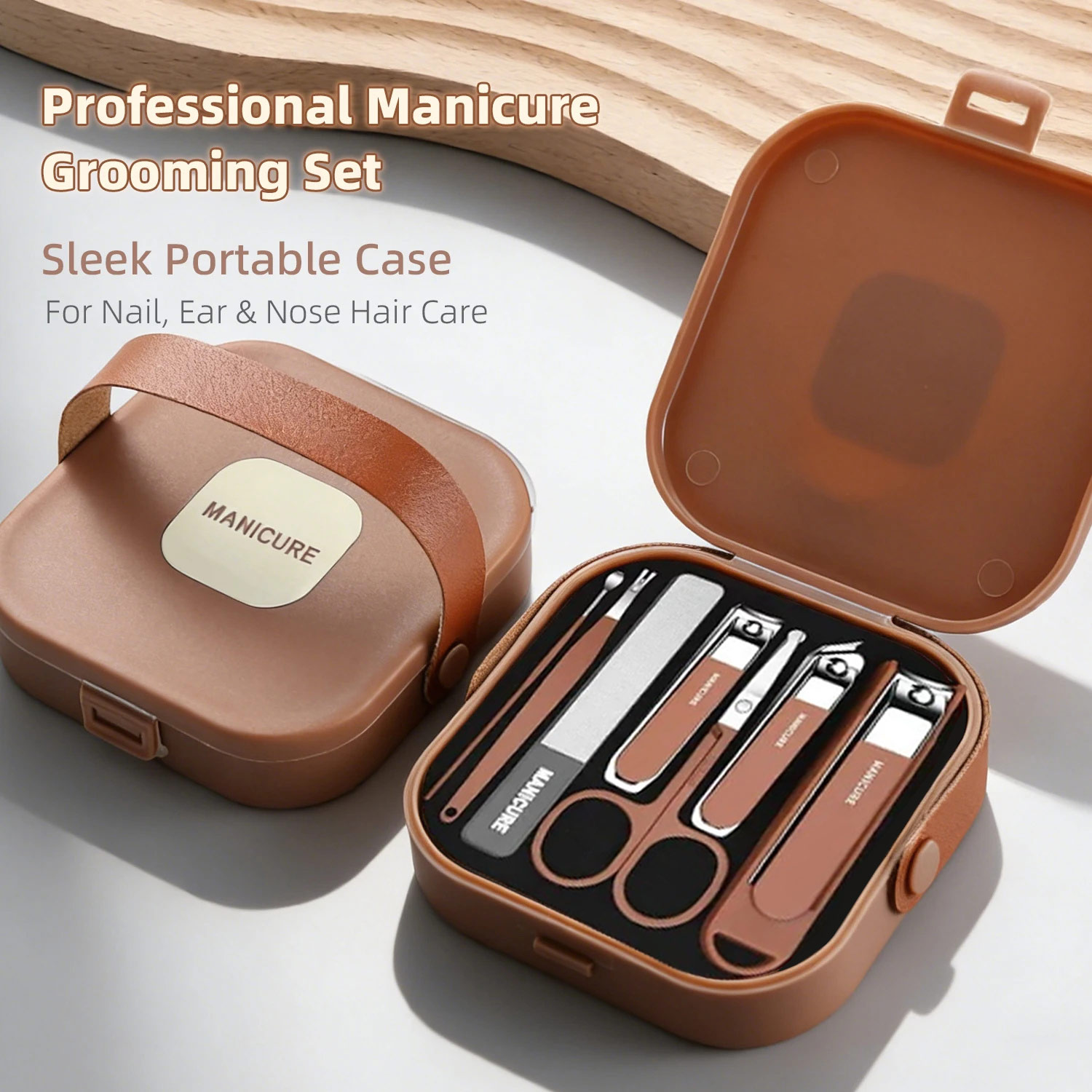 Mens Grooming Kit Case - Nagelverzorgingsset Anti-Spat Manicure Set Roestvrijstalen Nagelknippers